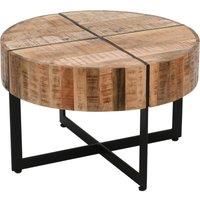 Bratton Mango Wooden Coffee Table With Metal Legs
