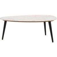 Tilden Coffee Table With White Marble Top & Metal Legs
