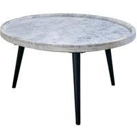 Tilden Coffee Table With White Marble Top & Metal Legs