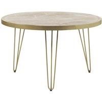 Round Solid Wood Dining Table 4 Seats Deiondre Light Mango