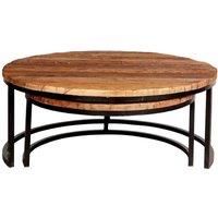 Arabella Set of 2 Coffee Tables Railway Sleeper Wood