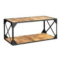 Alteus Vintage Up cycled Industrial Coffee Table with Shelf Metal and Wood