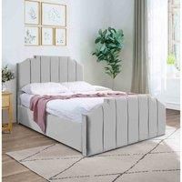 Eleganza Home Eleganza Trestle Upholstered Bed Frame Plush Velvet Fabric Single Grey