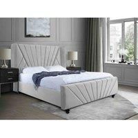 Eleganza Home Eleganza Dailyn Upholstered Bed Frame Plush Velvet Fabric Single Grey