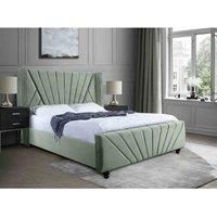 Eleganza Home Eleganza Dailyn Upholstered Bed Frame Plush Velvet Fabric Super King Blue