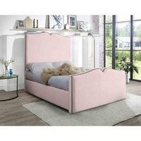 Eleganza Home Eleganza Felix Upholstered Bed Frame Plush Velvet Fabric Single Pink