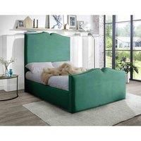Eleganza Home Eleganza Felix Upholstered Bed Frame Plush Velvet Fabric Single Green