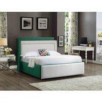 Eleganza Home Eleganza Bernado Upholstered Bed Frame Plush Velvet Fabric Double Green
