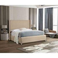 Eleganza Home Eleganza Cosmo Upholstered Bed Frame Plush Velvet Fabric Single Cream