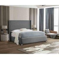 Eleganza Home Eleganza Cosmo Upholstered Bed Frame Plush Velvet Fabric Double Silver