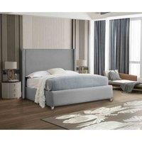 Eleganza Home Eleganza Cosmo Upholstered Bed Frame Plush Velvet Fabric King Grey