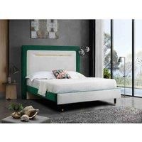 Eleganza Home Eleganza Mixton Upholstered Bed Frame Plush Velvet Fabric Super King Green