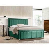Eleganza Home Eleganza Lorrinne Upholstered Bed Frame Plush Velvet Fabric Super King Green
