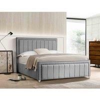 Eleganza Home Eleganza Lorrinne Upholstered Bed Frame Plush Velvet Fabric Super King Grey