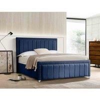 Eleganza Home Eleganza Lorrinne Upholstered Bed Frame Plush Velvet Fabric Super King Blue
