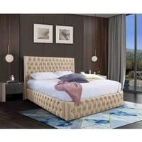Eleganza Home Eleganza Markus Upholstered Bed Frame Plush Velvet Fabric Double Cream