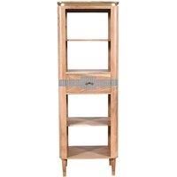 IH Design Cotati Acacia Wood 1 Drawers Slim Bookcase