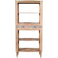 IH Design Cotati Acacia Wood 2 Drawers Open Bookcase