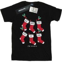 Friends Women's Christmas Stockings Boyfriend Fit T-Shirt
