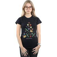 Friends Christmas Tree Cotton T-Shirt In Black