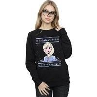 Disney Women/'s Frozen 2 Elsa Christmas Sweatshirt Black XX-Large