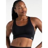 Dare 2b Dont Sweat It Bra Womens Sport Bra - Workout - Q-WIC, Elastic Quick Drying and Odour Repellent Fabric - SeamSmart Technology Black/Black