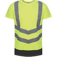 Regatta Men's Quick-Drying Hi-Vis T-Shirts Yellow Navy, Size: Xxl