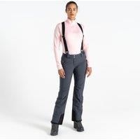 Dare 2b Womens Diminish Waterproof Ski Salopettes Pants, Scrim Lined & Adjustable Waist & Hem - Perfect for Winter Outdoors & Snow Sports Ebony Grey