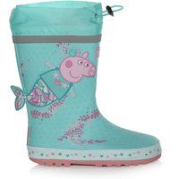 Regatta Kids Comfortable Peppa Pig Puddle Wellies Aruba Blue Mermaid, Size: UK11