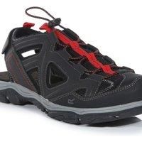 Regatta Mens Westshore 3 Walking Sandals Black True Red, Size: UK9.5 - Mid Seasonal Sale