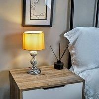 Pair of Table Lamps Crackle Glass Bedside / Living Room Lights LED Bulb Lighting