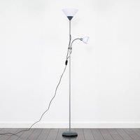Silver Parent & Child Floor Lamp + LED Bulb  Cool White