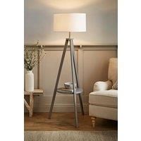 Tripod Floor Lamp Standard Light With Shelf  Storage Large Lampshades LED Bulb