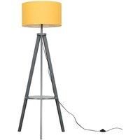 Tripod Floor Lamp Standard Light With Shelf  Storage Large Lampshades LED Bulb