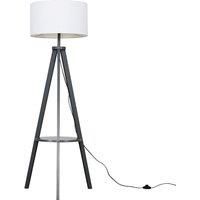 MiniSun  Tripod Floor Lamp In Grey + LED Bulb  White