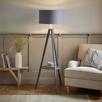 Tripod Floor Lamp Standard Standing Light Shelf Storage Living Room Lampshades