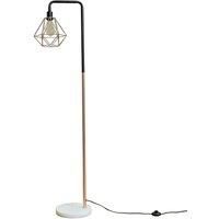 Talisman Black And Copper Floor Lamp With Copper Shade And E27 Amber Bulb