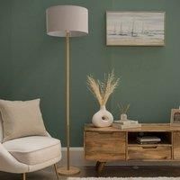 Light Wooden Stem Floor Lamp Living Room Light Large Shades LED Bulb Lighting