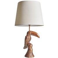Modern Bronze Table Lamp Perched Toucan Bird Animal Light Lampshade LED Bulb