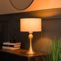 Faulkner Gold Table Lamp With Small Natural Reni Shade