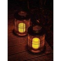 Lantern 2 Pack Black Outdoor Decorative Light