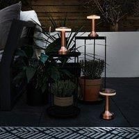 MiniSun Set of 3 Contemporary Petite Wireless Portable Outdoor Garden Copper Dumbbell Touch Table Lamps with an Integrated Rechargeable LED Mood Light - Indoor/Outdoor Garden Use