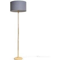 Natural Light Wood Floor Lamp XL Lampshade Living Room Standard Light LED Bulb
