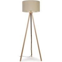 Barbro Light Brown Tripod Floor Lamp Large Natural Shade
