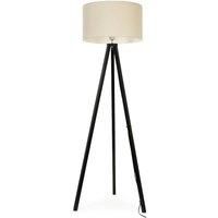 Barbro Black Tripod Floor Lamp Large Natural Shade