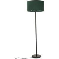 Charlie Black Floor Lamp Large Green Shade