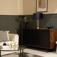 ValueLights | Clear Tube and Gold Metal Bedside Table Lamp with a Black Velvet Shade | Table Lamps, Home Décor & Improvement Essential | Included LED Bulb