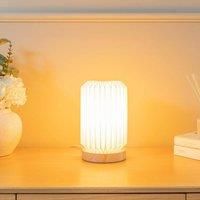 Set of 2 Table Lamps White Paper Fold Lampshades Bedside Living Room Lights