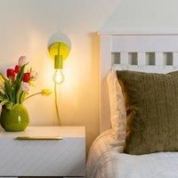 ValueLights | Plug in Colour Pop Lime Green Wall Lights | Wall Lamps & Sconces, Home Décor & Improvement Essential | Pair of 2