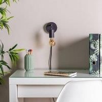 ValueLights | Plug in Colour Pop Charcoal Grey Wall Lights | Wall Lamps & Sconces, Home Décor & Improvement Essential | Pair of 2